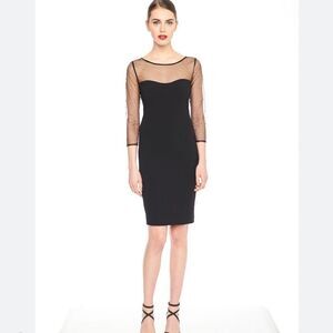 Karl Lagerfeld NWT black sheer pearl trim dress